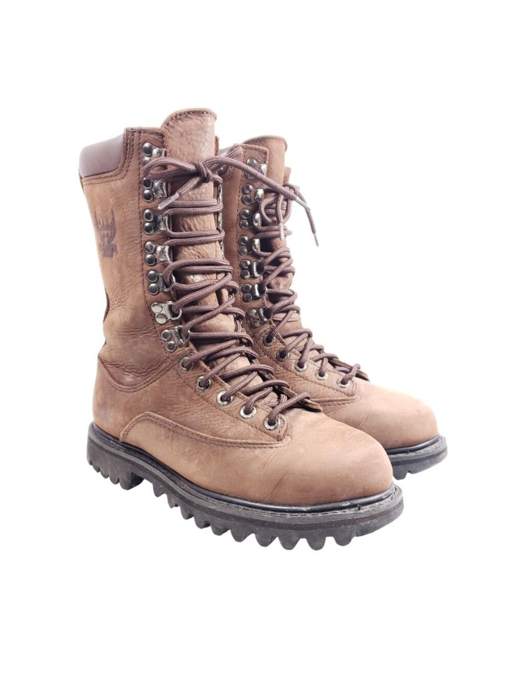Cabelas Mens Size 7 Brown Leather Hunting Boots Rugged Soles